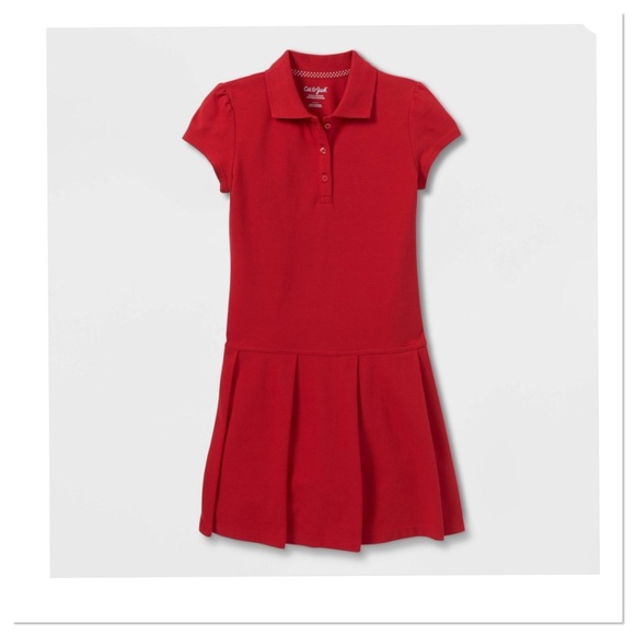 Girl’s Pleated School Uniform Tennis Dress - Picture 1 of 4